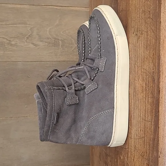 Cougar Shoes Women's sz 8 Fabiola Grey Suede Lace Up Waterproof High Top Sneaker
