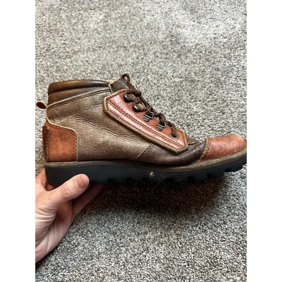 Courteney Two-Tone Safari Boots UK 9 U.S. 9.5 Brown Lace Up Made In Zimbabwe