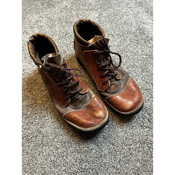 Courteney Two-Tone Safari Boots UK 9 U.S. 9.5 Brown Lace Up Made In Zimbabwe