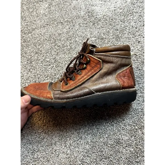 Courteney Two-Tone Safari Boots UK 9 U.S. 9.5 Brown Lace Up Made In Zimbabwe