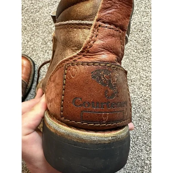 Courteney Two-Tone Safari Boots UK 9 U.S. 9.5 Brown Lace Up Made In Zimbabwe