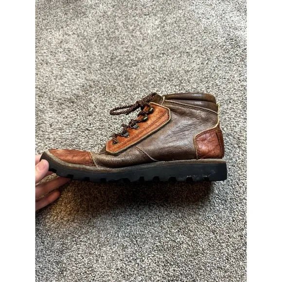 Courteney Two-Tone Safari Boots UK 9 U.S. 9.5 Brown Lace Up Made In Zimbabwe