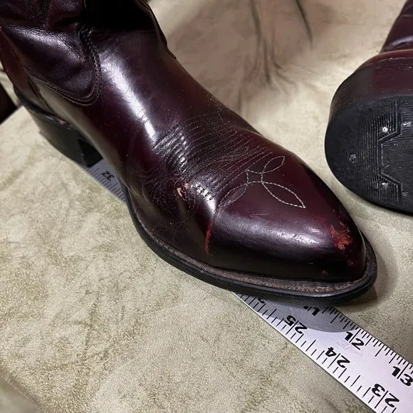 📌Cowboy Boots Dark Brown Oil Resistant Hypalon Non-Marking looks like new