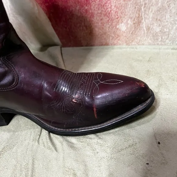 📌Cowboy Boots Dark Brown Oil Resistant Hypalon Non-Marking looks like new