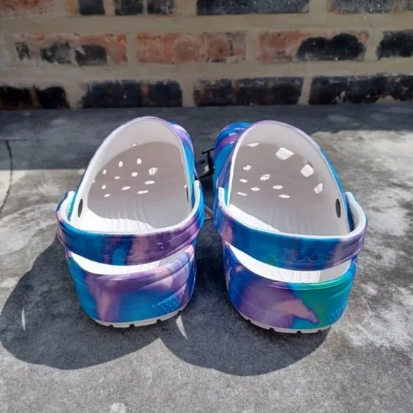Crocs Blue Tie Dye Sandal Waterproof Clogs New Shoes
