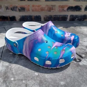 Crocs Blue Tie Dye Sandal Waterproof Clogs New Shoes