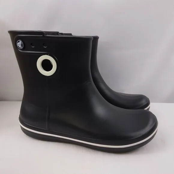 Crocs Jaunt Shorty Pull-On Rain Boots Black 15769 Shoes Women's Size 8