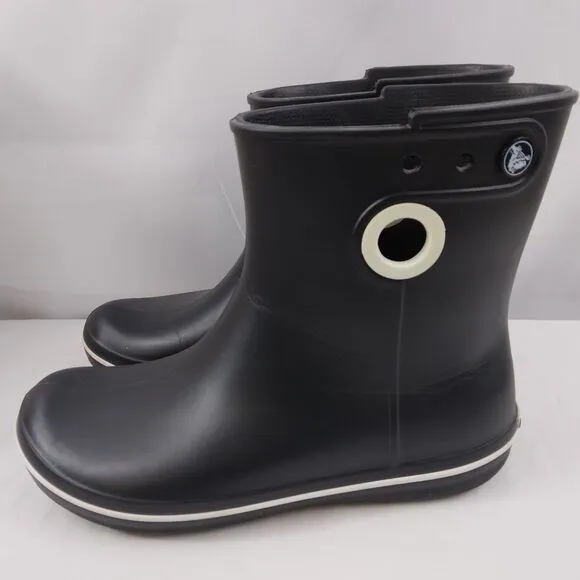 Crocs Jaunt Shorty Pull-On Rain Boots Black 15769 Shoes Women's Size 8