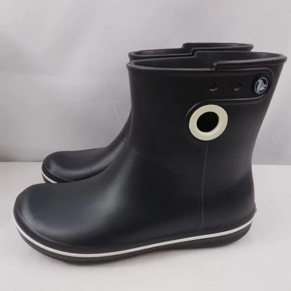 Crocs Jaunt Shorty Pull-On Rain Boots Black 15769 Shoes Women's Size 8