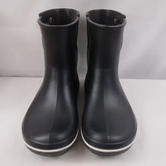 Crocs Jaunt Shorty Pull-On Rain Boots Black 15769 Shoes Women's Size 8