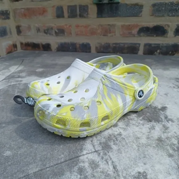 Crocs White Yellow Gray Sandal Waterproof Clogs New Shoes