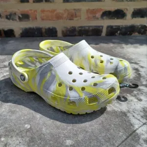 Crocs White Yellow Gray Sandal Waterproof Clogs New Shoes