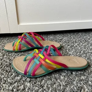 Crocs Women’s Huarache Rainbow‎ Jelly Strappy Sandals Size 7