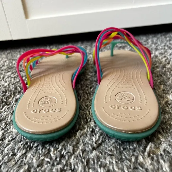 Crocs Women’s Huarache Rainbow‎ Jelly Strappy Sandals Size 7