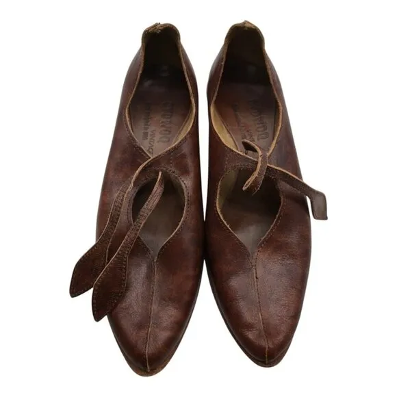 CYDWOQ Vintage Shoes Womens 36 Brown Mosaic Leather Academia USA Office Party