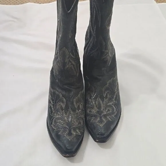 Dan Post Black and Gray Western Cowboy Boots 10D