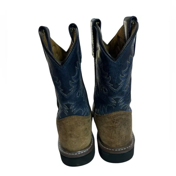 Dan Post Blue and Tan Leather Western Cowboy Boots
