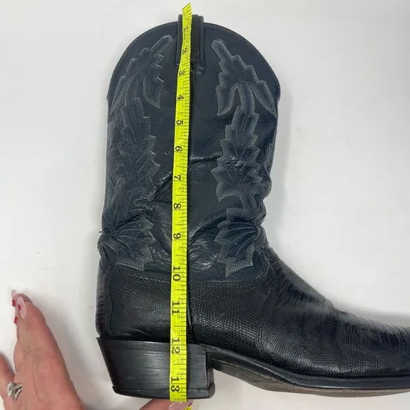 Dan Post blue Teju lizard cowboy western roper boots 10.5 D