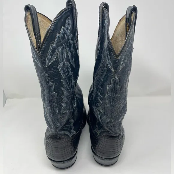 Dan Post blue Teju lizard cowboy western roper boots 10.5 D