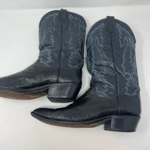 Dan Post blue Teju lizard cowboy western roper boots 10.5 D