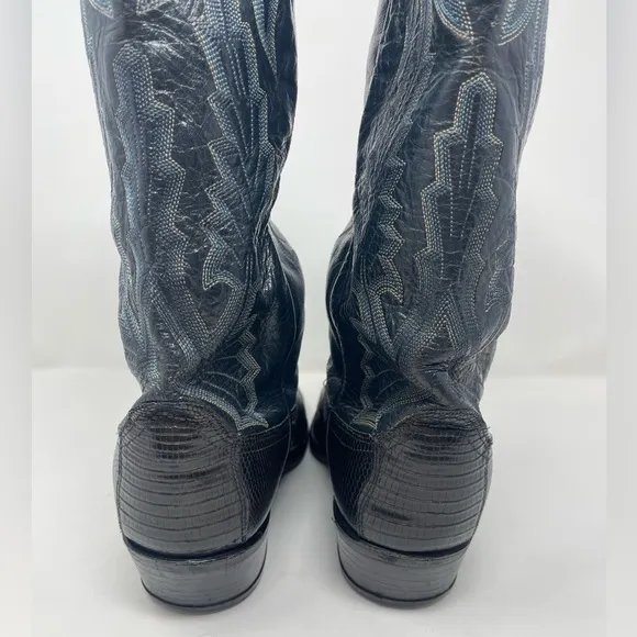 Dan Post blue Teju lizard cowboy western roper boots 10.5 D