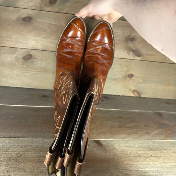 dan post womne size 8 C shoes brown eel skin western cowboy boots