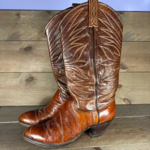 dan post womne size 8 C shoes brown eel skin western cowboy boots