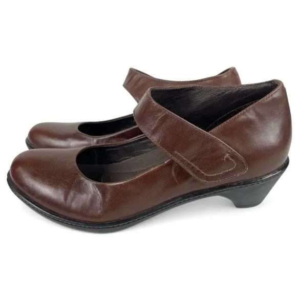 Dansko Bess Mary Janes Womens 39 US 8.5 9 Dark Brown Leather Comfort Shoes