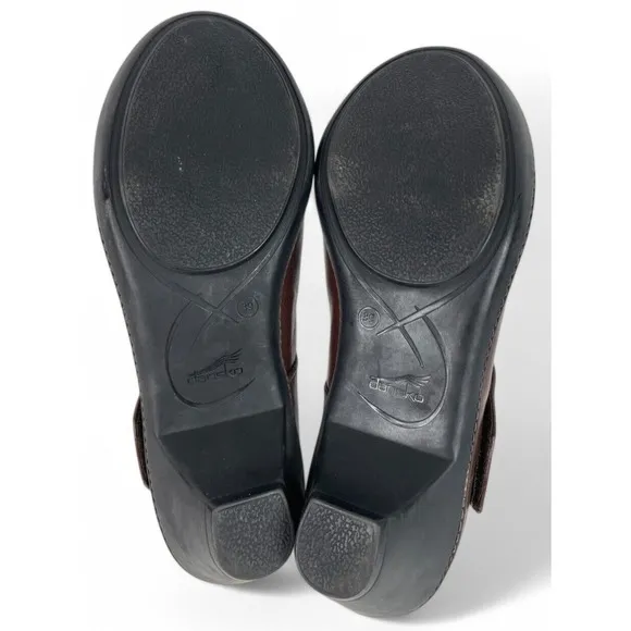Dansko Bess Mary Janes Womens 39 US 8.5 9 Dark Brown Leather Comfort Shoes