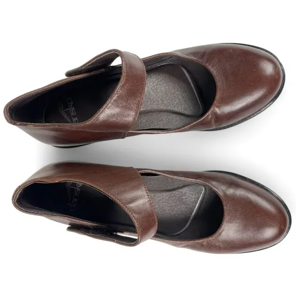 Dansko Bess Mary Janes Womens 39 US 8.5 9 Dark Brown Leather Comfort Shoes