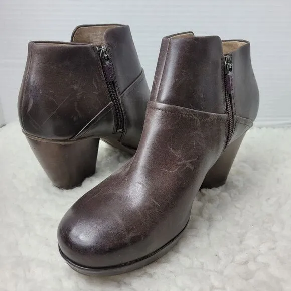 Dansko Miley Women's Bootie Size 7.5 Burnished Calf Brown Boots Shoes