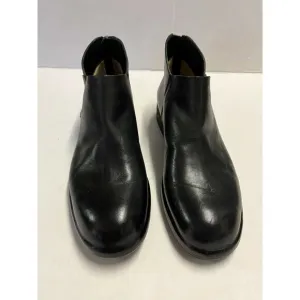 Del Carlo Black Leather Back Zip Ankle Booties Size 36.5 / 6.5  NWOB