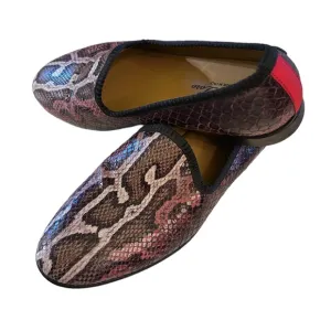 Del Toro Leather Snakeskin Loafers