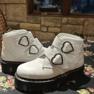 Devon Heart White Love Doc Martens