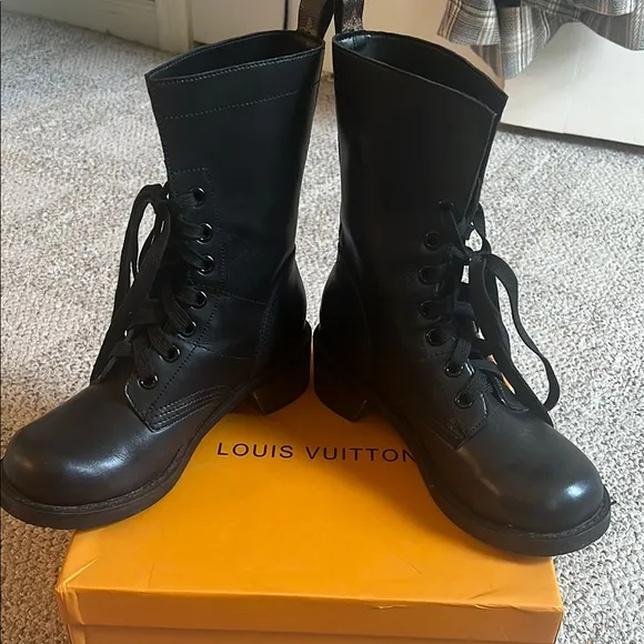 DH GATE LV Black Combat Moto Boots