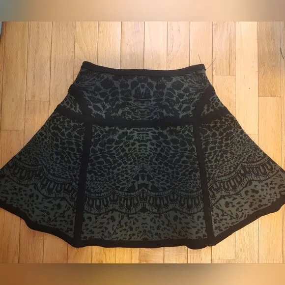 Diane von Furstenberg Flote skater skirt animal print DVF S
