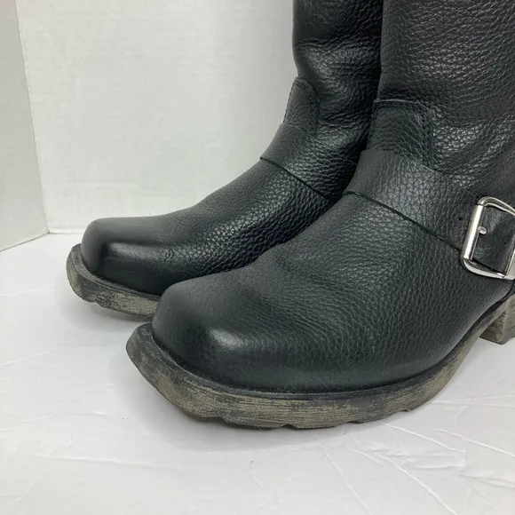 Dingo Men’s Size 8 Motorcycle Boots Side Zipper Black Square Toe