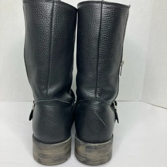 Dingo Men’s Size 8 Motorcycle Boots Side Zipper Black Square Toe