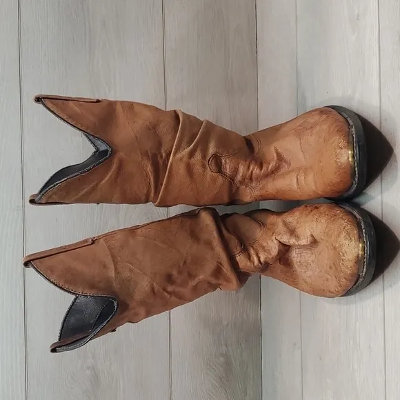 Dingo Womens Vintage Y2K Western Riding Cowboy Leather shoes sz 8.5D