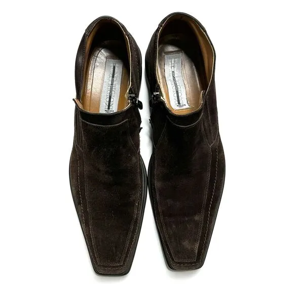 Dino Bigioni Brown Suede Velvet Loafers Italy 42.5 Mens US 9.5 Dress Shoes