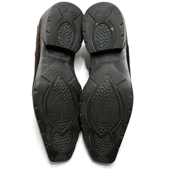 Dino Bigioni Brown Suede Velvet Loafers Italy 42.5 Mens US 9.5 Dress Shoes