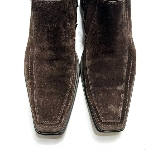 Dino Bigioni Brown Suede Velvet Loafers Italy 42.5 Mens US 9.5 Dress Shoes