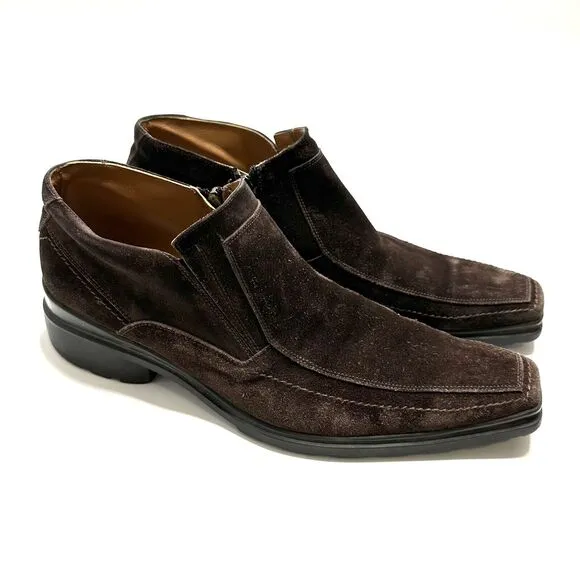 Dino Bigioni Brown Suede Velvet Loafers Italy 42.5 Mens US 9.5 Dress Shoes