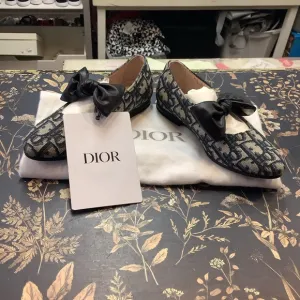 Dior Girls Youth Black and Gray Loafers