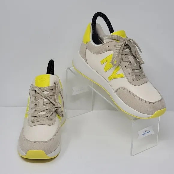 DKNY Womens Size 7M OAKS LOGO Lace Up Lifestyle Casual Shoes Beige/Yellow New