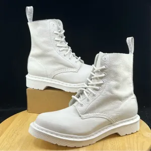 Doc Dr. Martens Smooth Leather Combat Boots Triple White 8-eyelets USA Multi Sz