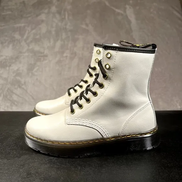 Doc Marten Zavala Boots Men's 8 White Black Punk Rock Boots