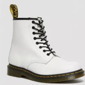 Doc Martens 1460 Smooth Leather Lace Up Boots White  6