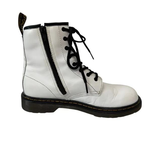 Doc Martens 1460 Smooth Leather Lace Up Boots White  6
