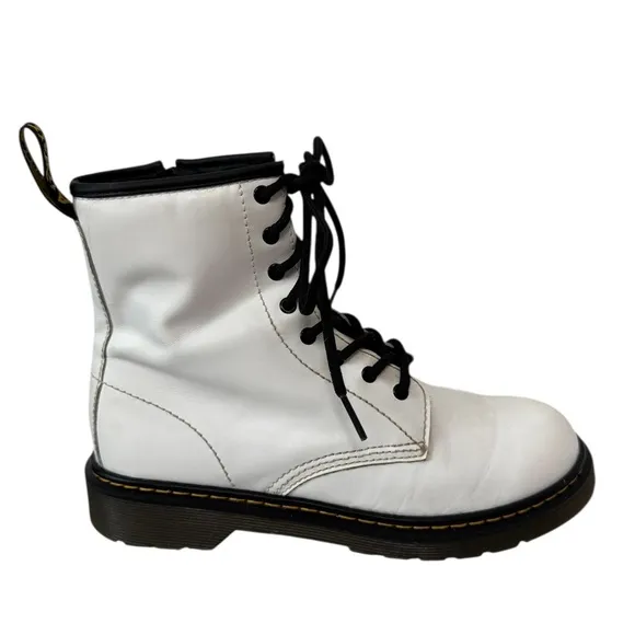 Doc Martens 1460 Smooth Leather Lace Up Boots White  6